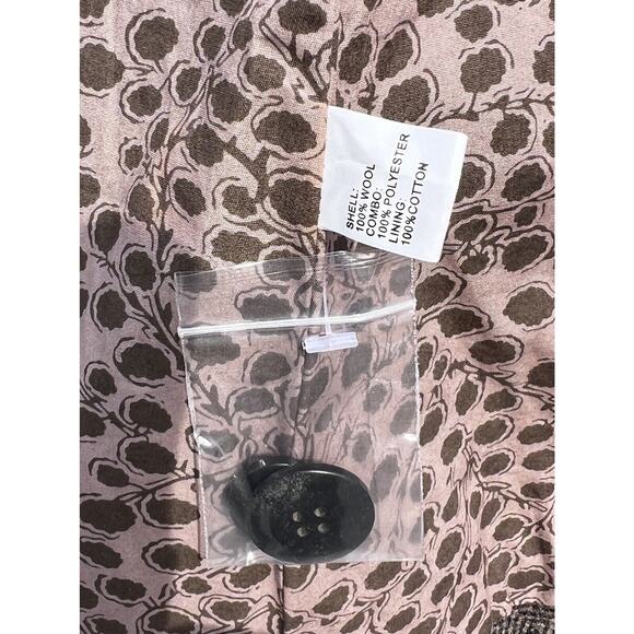 Vintage Tocca 100% Wool Jacket Taupe & Black Geometric Tweedy Size 8 Puff Sleeve - Picture 7 of 8